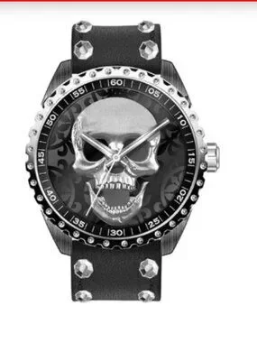 Ed Harvey | Accessories | Ed Hardy Skull Watch With Black Faux Leather ...